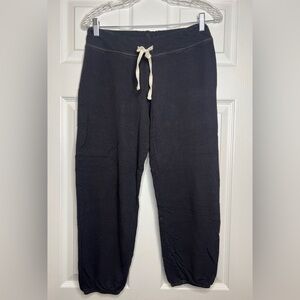 Sundry Terry Cloth Joggers Sweatpants Faded Navy Black | Size XS | Cropped